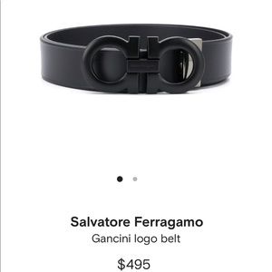 Salvatore Ferragamo Gancini Black logo belt